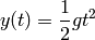 y(t) = \frac{1}{2}gt^2